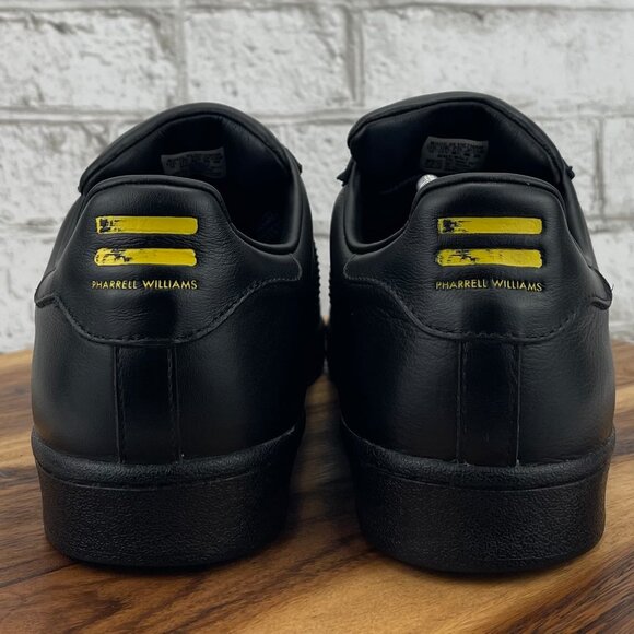Adidas Pharrell Williams SuperStar Todd James Mens 12 Shell Black Leather Shoes - Picture 3 of 11